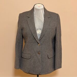 Vintage 1980s Women’s Scarboro Sportswear Wool Blend Blazer Gray (Size 16)